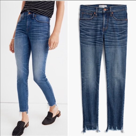 Madewell 10 Inch High Rise Skinny  Raw Hem Jeans Size 28 - Picture 3 of 12